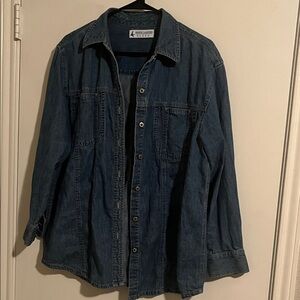 Marsh Landing Denim Jean Button-Up Shirt Long Sleeve Large